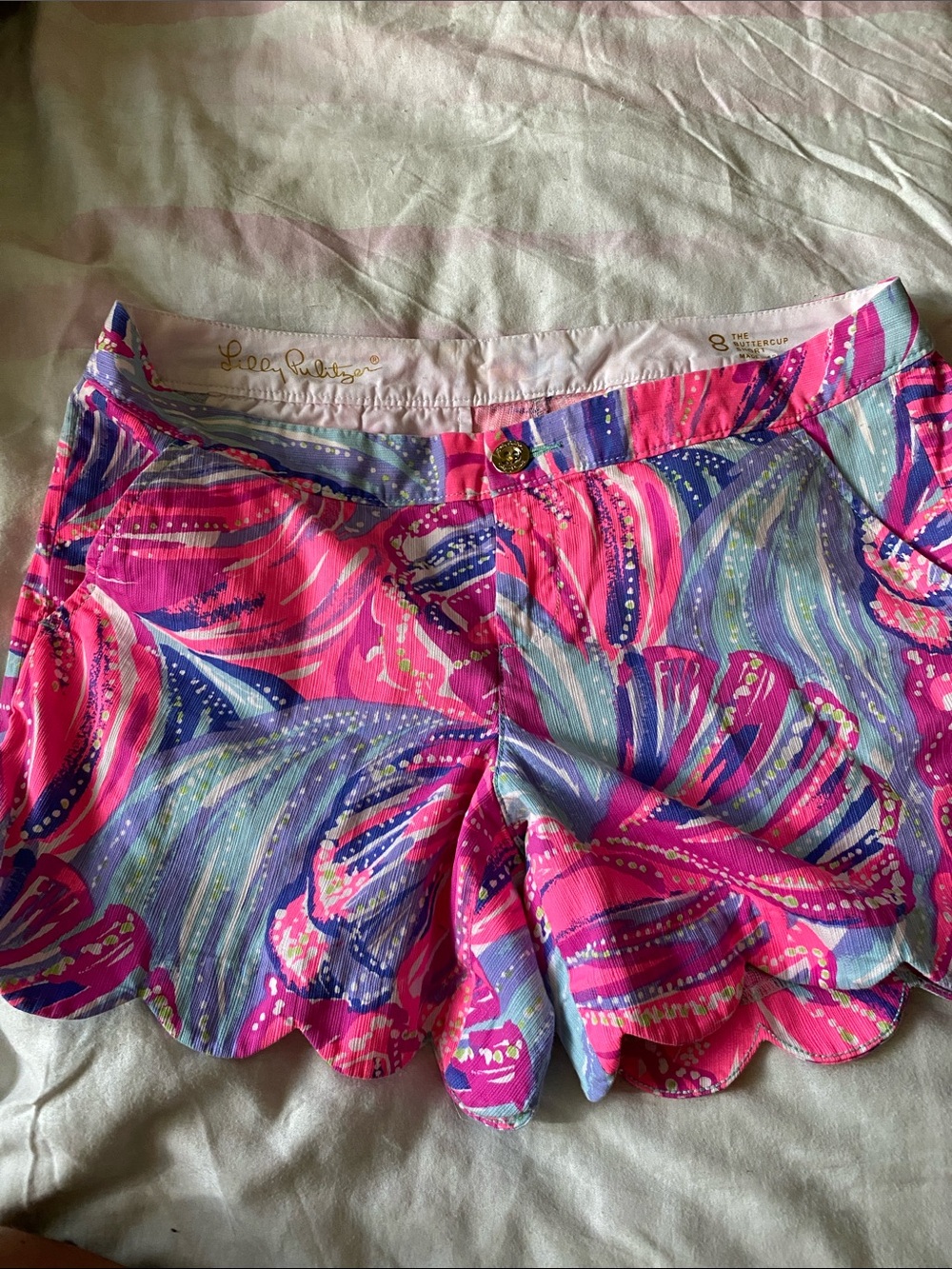 Lilly Pulitzer Pink & Purple blue buttercup Printed Shorts